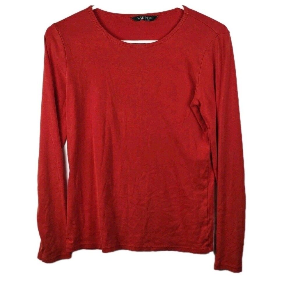 Ralph Lauren Shirt Women's XL Red Round Neck Shirt * Missing Tag *